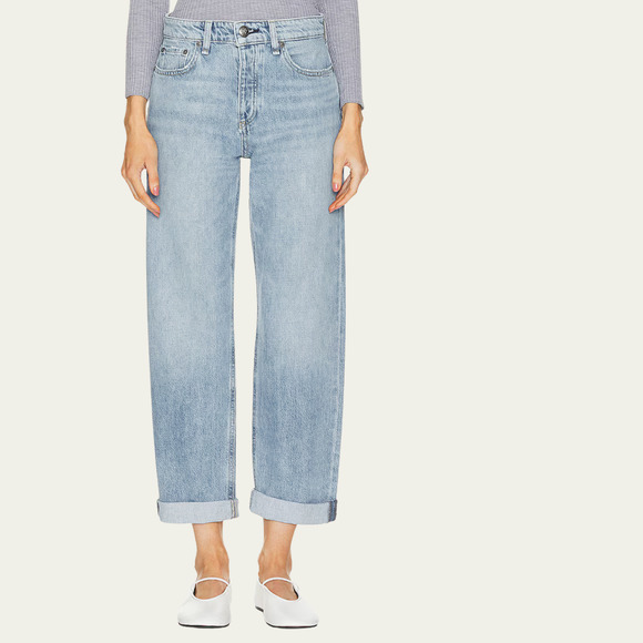 NEW Rag & Bone Jeans sz 30 The Dre Low Rise Baggy Boyfriend Distressed Denim - Picture 3 of 7